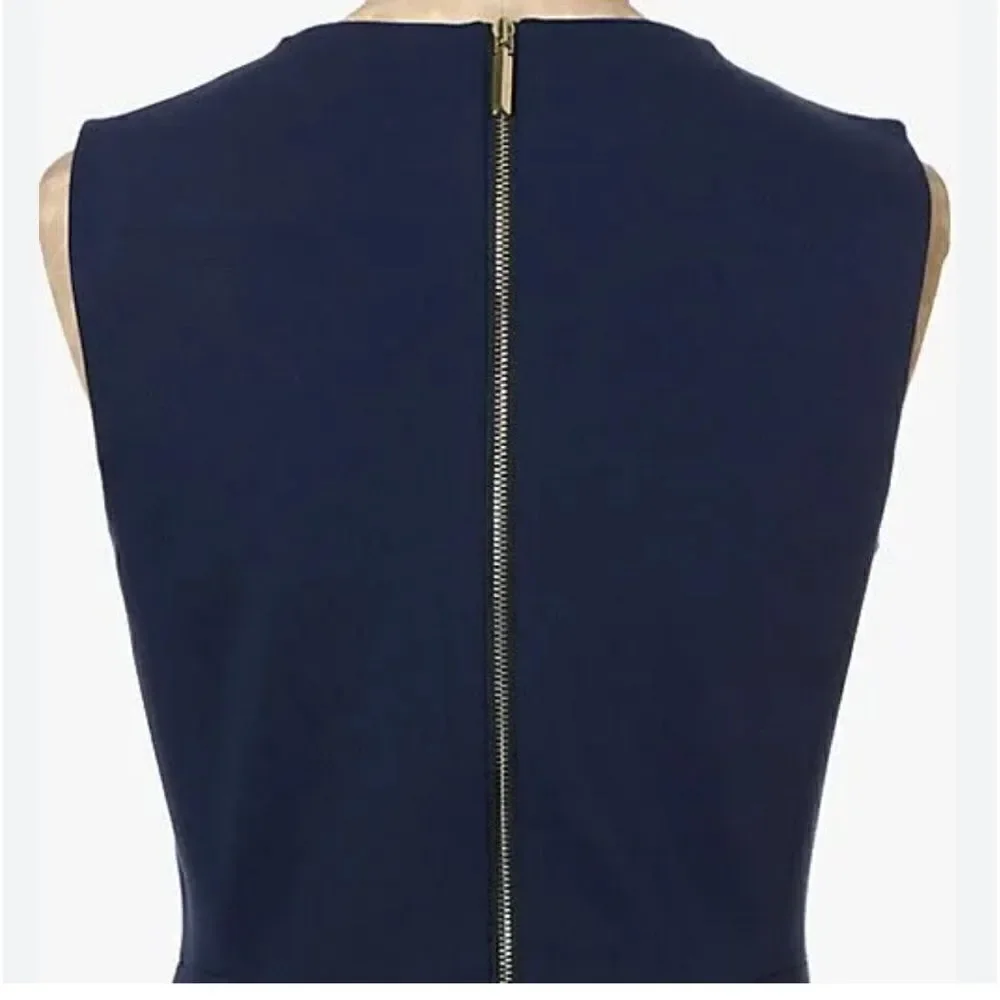 Kate Spade ♠️ New York cutwork ponte sleeveless dress in SQUID INK NWT $248
